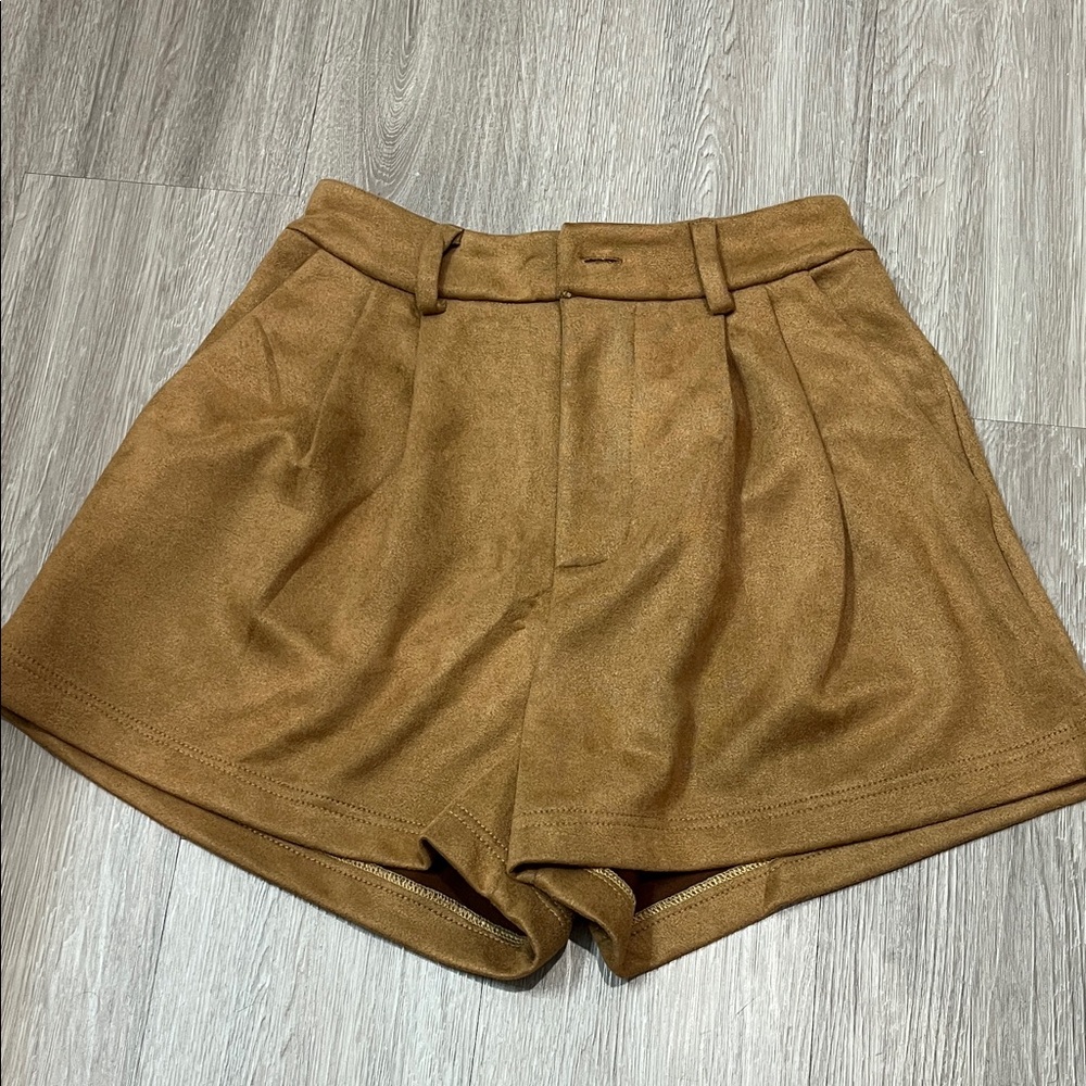 Chic High Waist Tan Women's Shorts